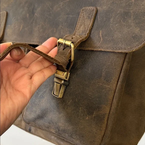 Brown Leather Messenger Bag - Picture 11 of 17